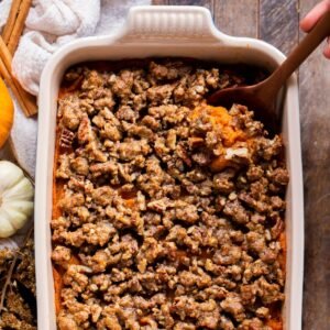 Vegan Sweet Potato Casserole with Pecans